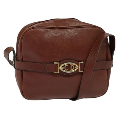 Christian Dior CD Shoulder bag Leather, BROWN, LEATHER, Shoulder bag