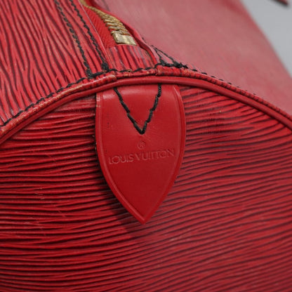 Louis Vuitton Keepall Bag Epi Leather, RED, LEATHER, Travel bag