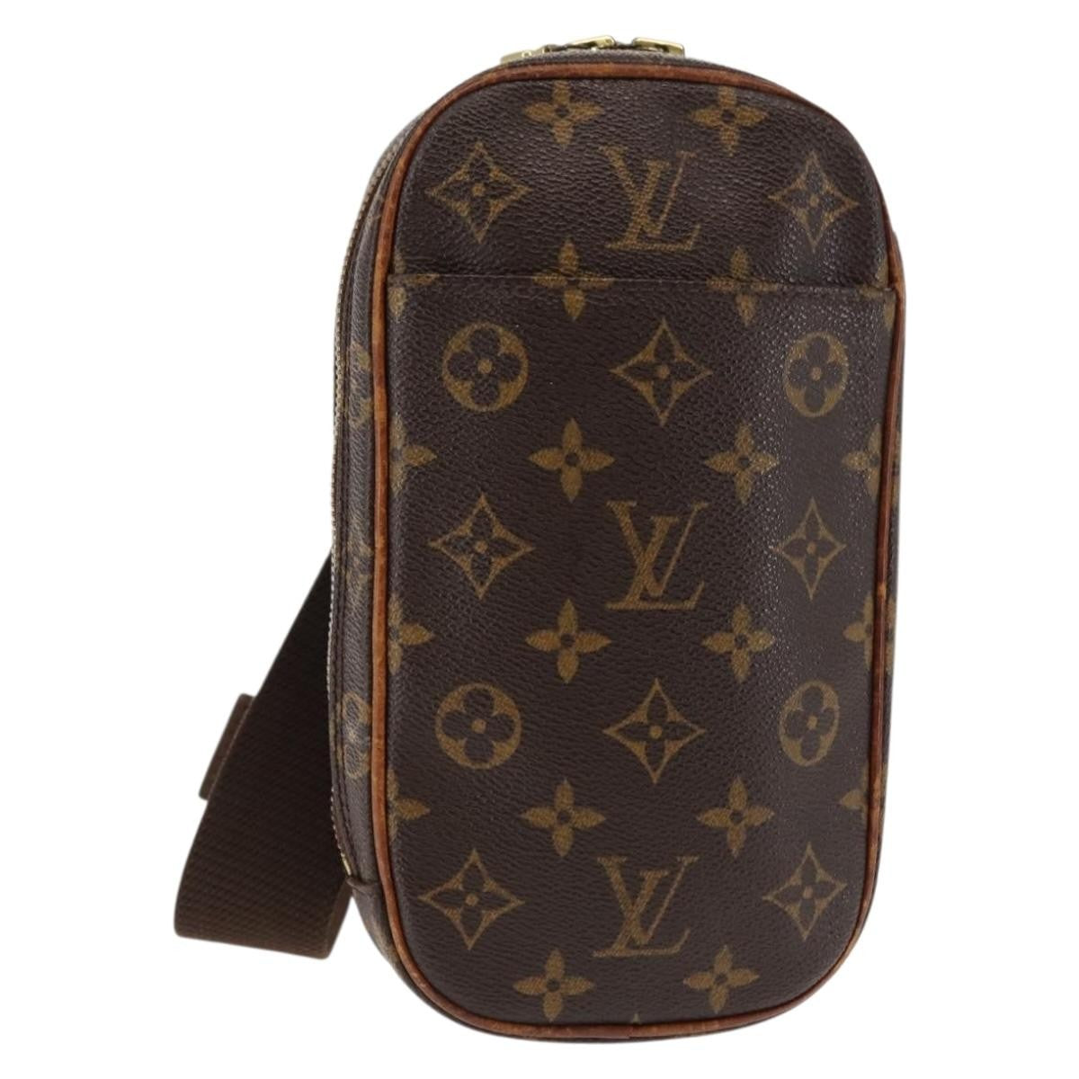 Louis Vuitton Pochette Gange Monogram Canvas, BROWN, CANVAS, Clutche & pouche