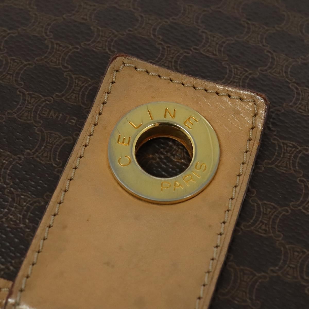 Celine Macadam Shoulder Bag PVC Leather, BROWN, CANVAS, Shoulder bag