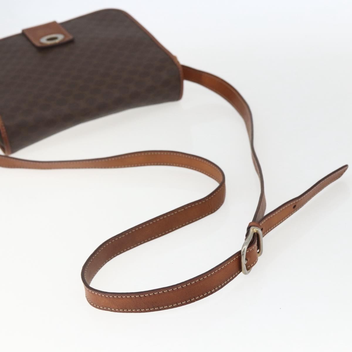 Celine Macadam Shoulder Bag PVC Leather, BROWN, PVC, Shoulder bag
