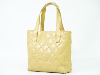 Chanel Surpique Tote Quilted Leather, BEIGE, LEATHER, Tote bag