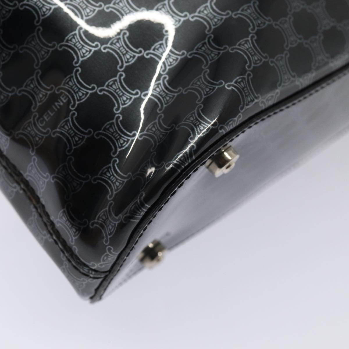 Celine Vintage Macadam Shopper Tote Venyl, BLACK, CANVAS, Tote bag