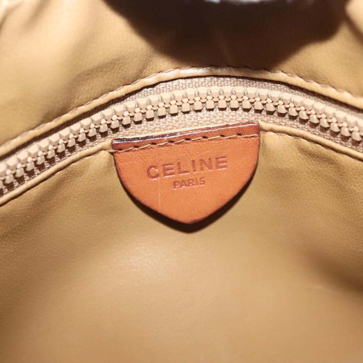 Celine Macadam Pochette Canvas and Leather, BROWN, CANVAS, Clutche & pouche