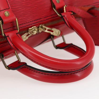Louis Vuitton Keepall Bag Epi Leather, RED, LEATHER, Travel bag