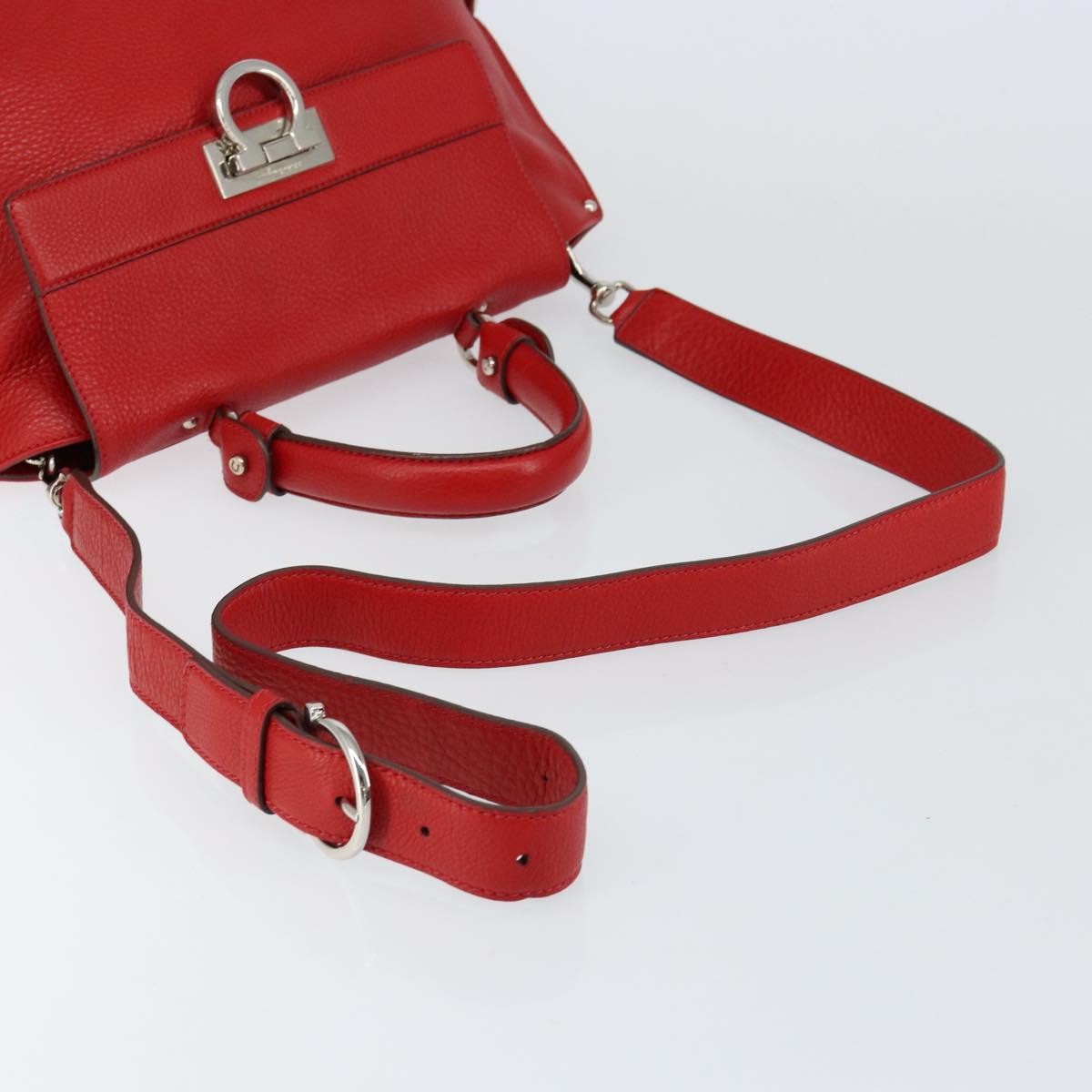 Salvatore Ferragamo Sofia Satchel Grainy Leather, RED, LEATHER, Handbag