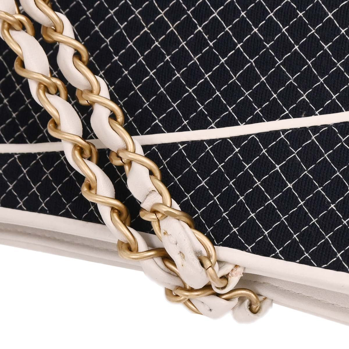 Chanel Vintage CC Zip Tote Quilted Jersey, NAVY, CANVAS, Tote bag