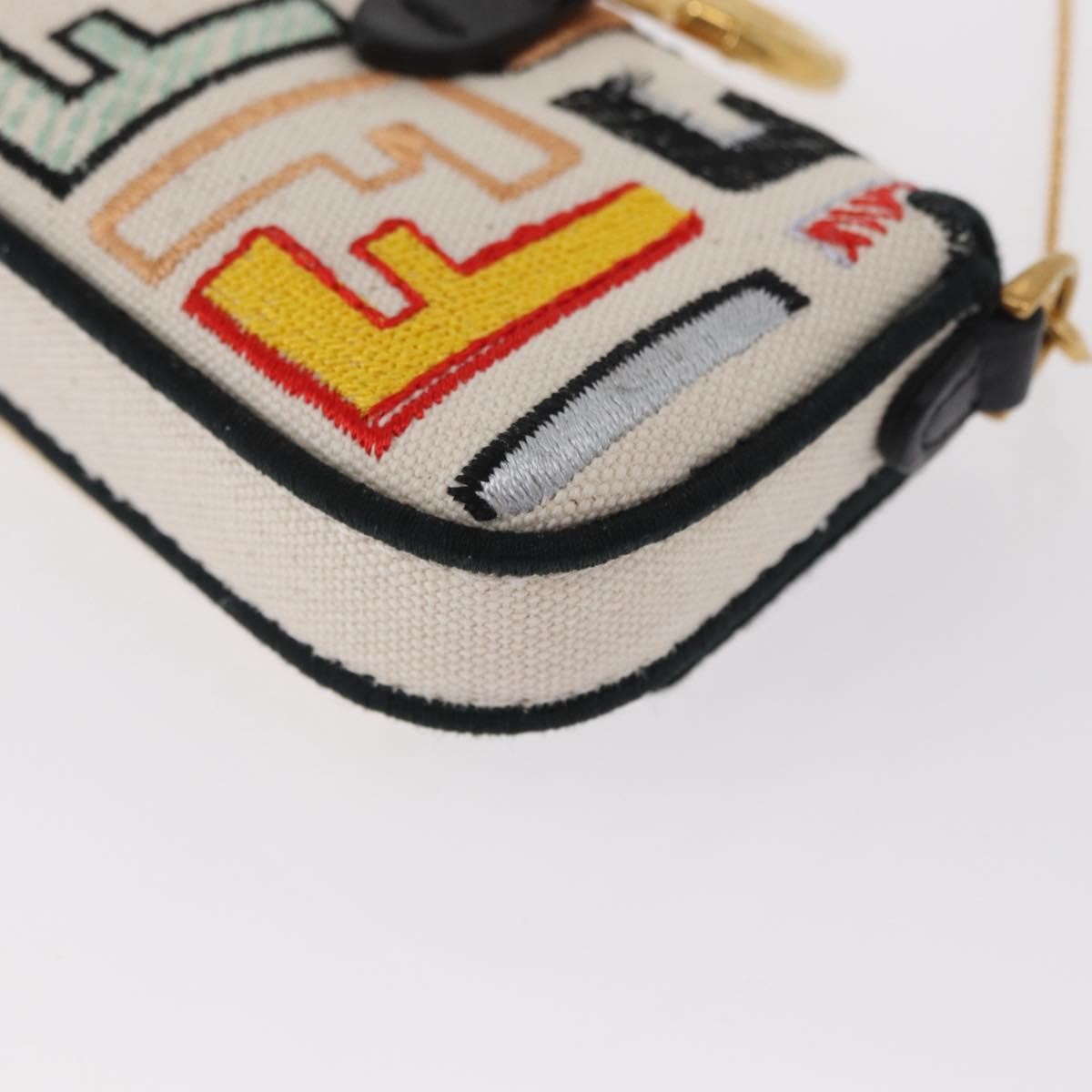 Fendi Chain Baguette Charm Bag Zucca Canvas, MULTICOLOUR, CANVAS, Clutche & pouche
