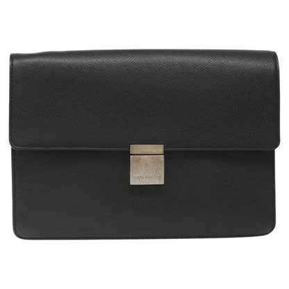 Louis Vuitton S Lock A4 Wristlet Pouch Macassar Monogram Canvas, BLACK, LEATHER, Clutche & pouche
