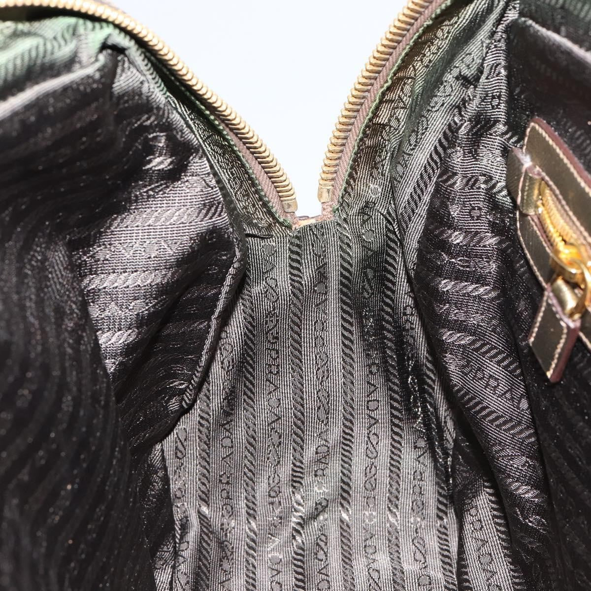 Prada Bowler Bag Canvas with Leather, BEIGE, CANVAS, Handbag