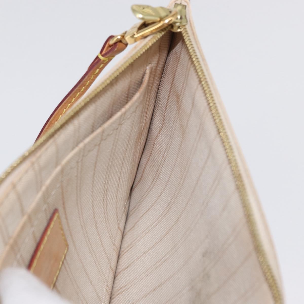 Louis Vuitton Neverfull Pochette Damier, WHITE, CANVAS, Clutche & pouche