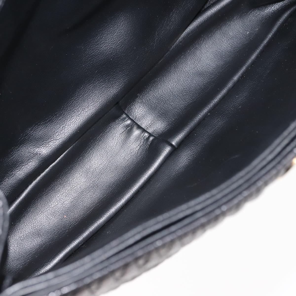 Bally Vintage Chain Shoulder Bag Quilted Leather, BLACK, LEATHER, Shoulder bag