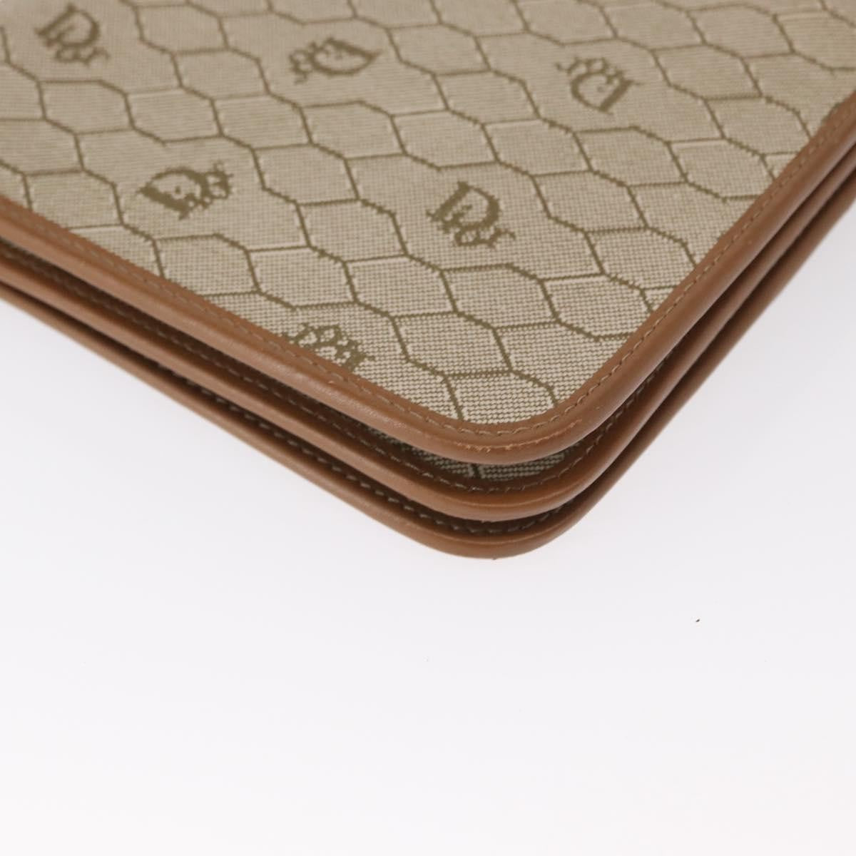 Christian Dior Vintage Honeycomb chain Canvas, BEIGE, CANVAS, Shoulder bag