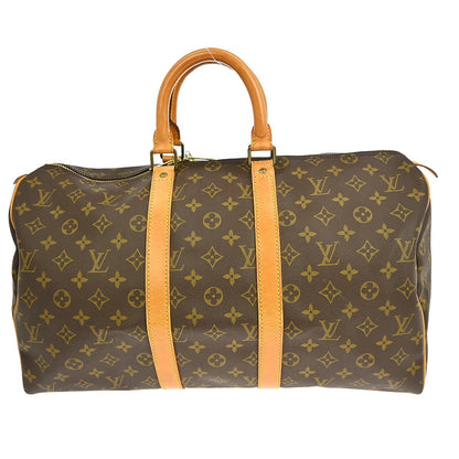 Louis Vuitton Keepall Bag Monogram Canvas, BROWN, CANVAS, Travel bag