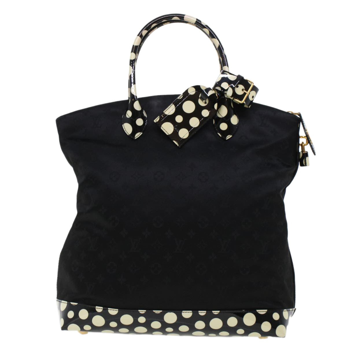 Louis Vuitton Desire Lockit Bag Kusama Infinity Dots Monogram Nylon, BLACK, NYLON, Handbag