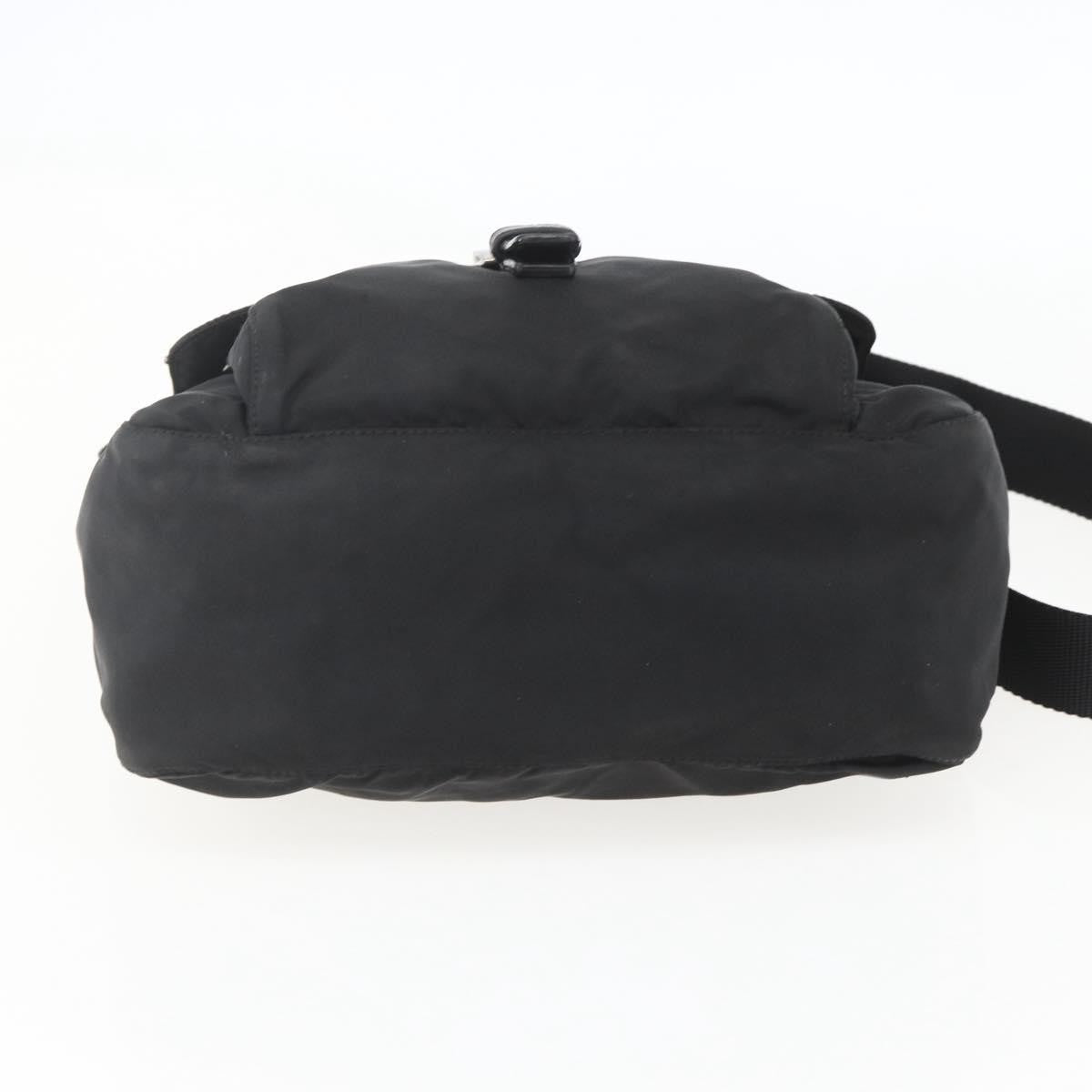 Prada Buckle Messenger Bag Tessuto, BLACK, NYLON, Shoulder bag