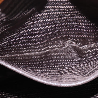 Prada Lux Convertible Open Tote Canvas and leather, BEIGE, CANVAS, Tote bag