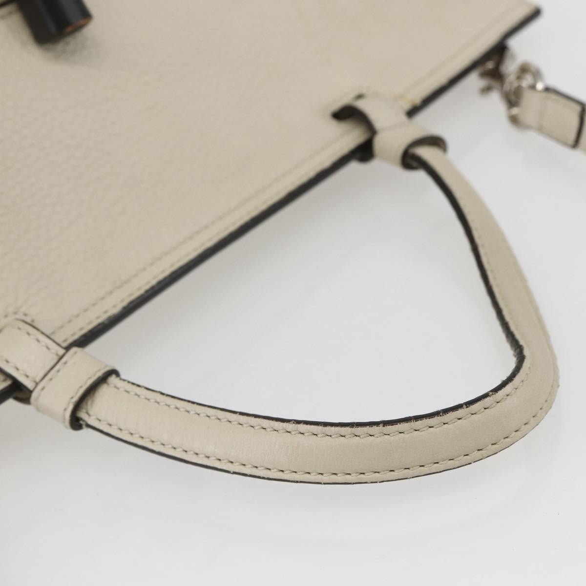 Gucci Bamboo Daily Top Handle Bag Leather, WHITE, LEATHER, Handbag