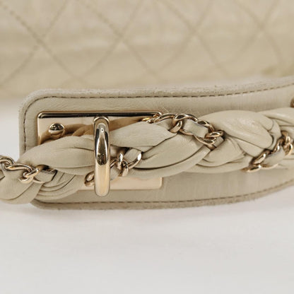 Chanel Lady Braid Flap Bag Quilted Distressed Lambskin, BEIGE, LEATHER, Shoulder bag