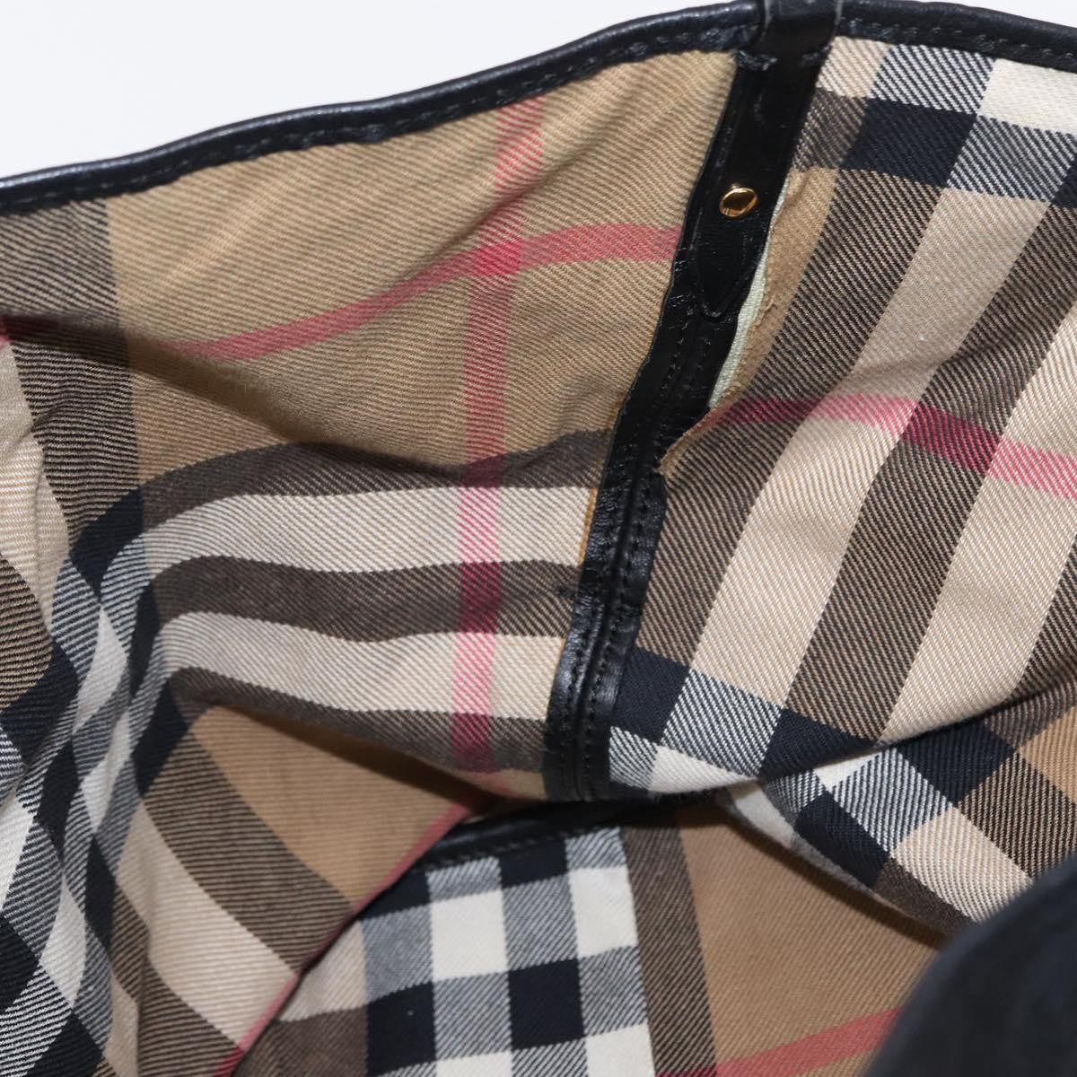 Burberry Vintage Tote Leather, BLACK, LEATHER, Tote bag