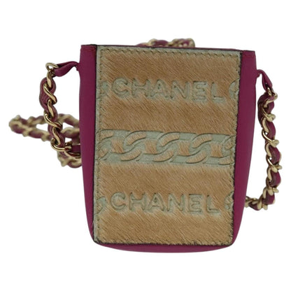 Chanel Chain Cigarette Case Pony Hair and Leather, PINK, LEATHER, Clutche & pouche