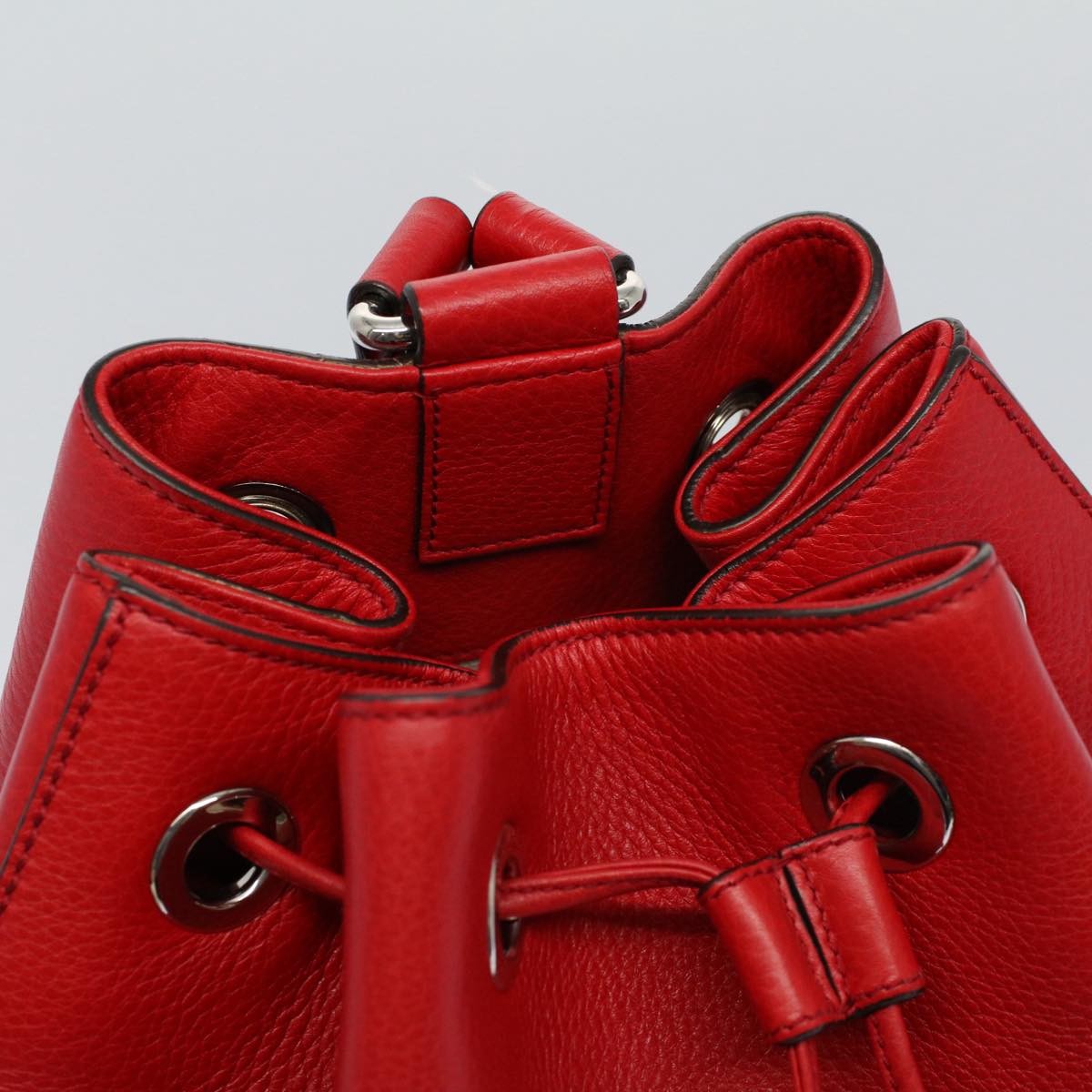 Gucci Soho Drawstring Backpack Leather, Red, Leather, Backpack