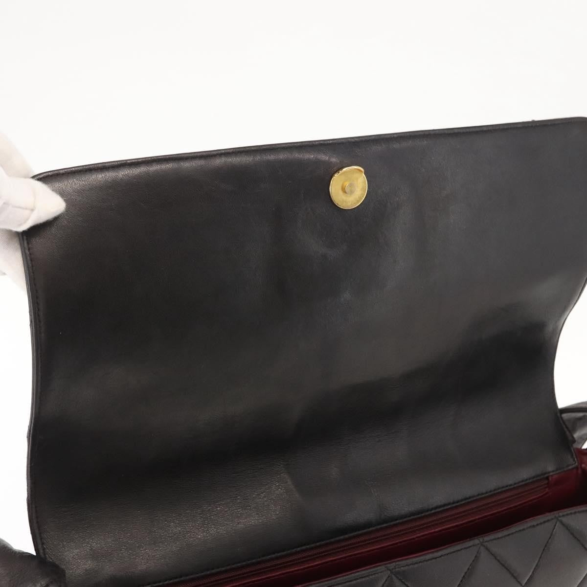 Chanel Vintage CC Square Flap Bag Quilted Lambskin, BROWN, LEATHER, Shoulder bag