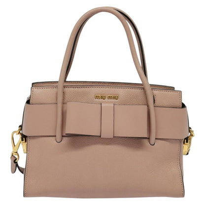 Miu Miu Madras Fiocco Bow Tote Leather, PINK, LEATHER, Tote bag