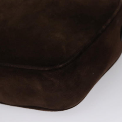 Salvatore Ferragamo Gancini Shoulder Bag Suede, Brown, Suede, Shoulder Bag