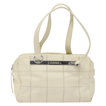 Chanel Square Stitch Shoulder Bag Quilted Caviar, WHITE, LEATHER, Shoulder bag