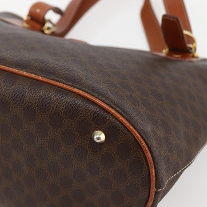 Celine Vintage Macadam Shopper Tote Coated Canvas, BROWN, CANVAS, Tote bag