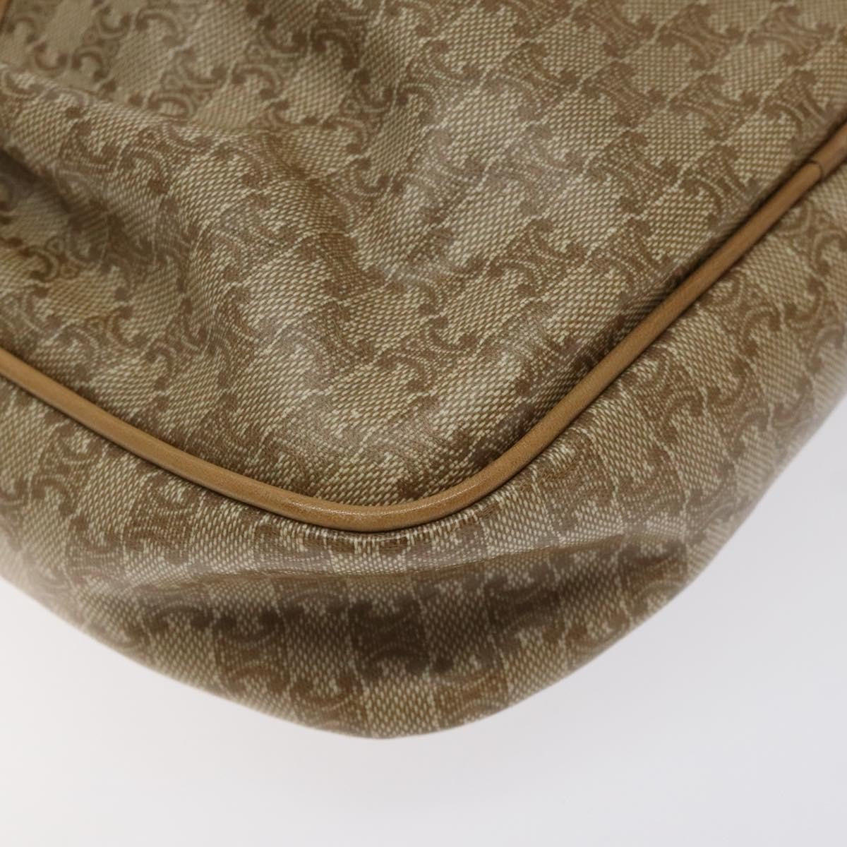 Celine Vintage Macadam Shoulder Bag Macadam Canva  Vinyl, BEIGE, PVC, Shoulder bag