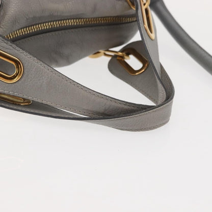 Chloe Paraty Top Handle Bag Leather, GRAY, LEATHER, Handbag