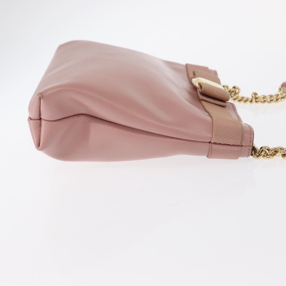 Salvatore Ferragamo Vala Shoulder Bag Leather, PINK, LEATHER, Shoulder bag