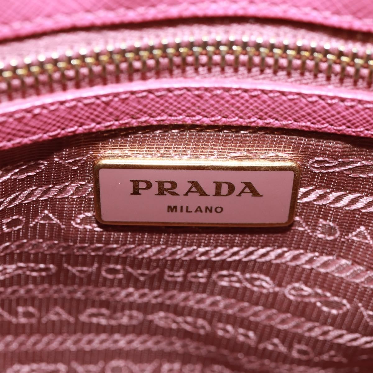 Prada Double Zip Lux Tote Saffiano Leather, Pink, Leather, Handbag