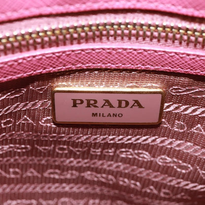 Prada Double Zip Lux Tote Saffiano Leather, Pink, Leather, Handbag