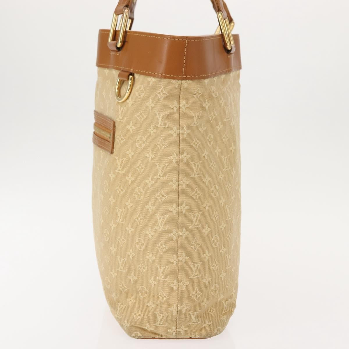 Louis Vuitton Lucille Handbag Mini Lin, BEIGE, CANVAS, Tote bag
