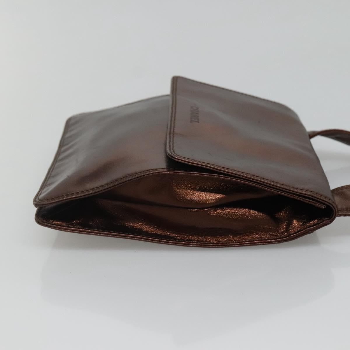 Chanel Vintage Logo Flap Messenger Bag Leather, BROWN, LEATHER, Shoulder bag