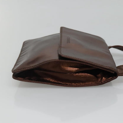 Chanel Vintage Logo Flap Messenger Bag Leather, BROWN, LEATHER, Shoulder bag