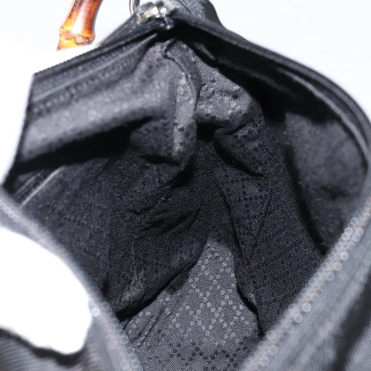 Gucci Vintage Bamboo Handle Bag Nylon, BLACK, NYLON, Handbag