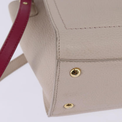 Salvatore Ferragamo Amy Tote Pebbled Leather, BEIGE, LEATHER, Handbag