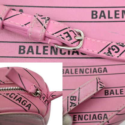 Balenciaga Everyday Camera Bag Monogram Printed Leather, PINK, LEATHER, Shoulder bag