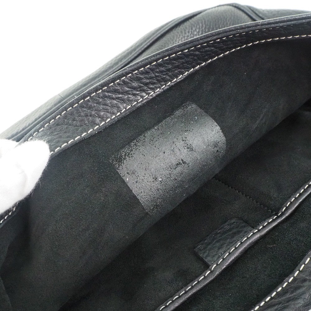 Celine Vintage Shoulder Bag Leather, BLACK, CALFSKIN, Shoulder bag