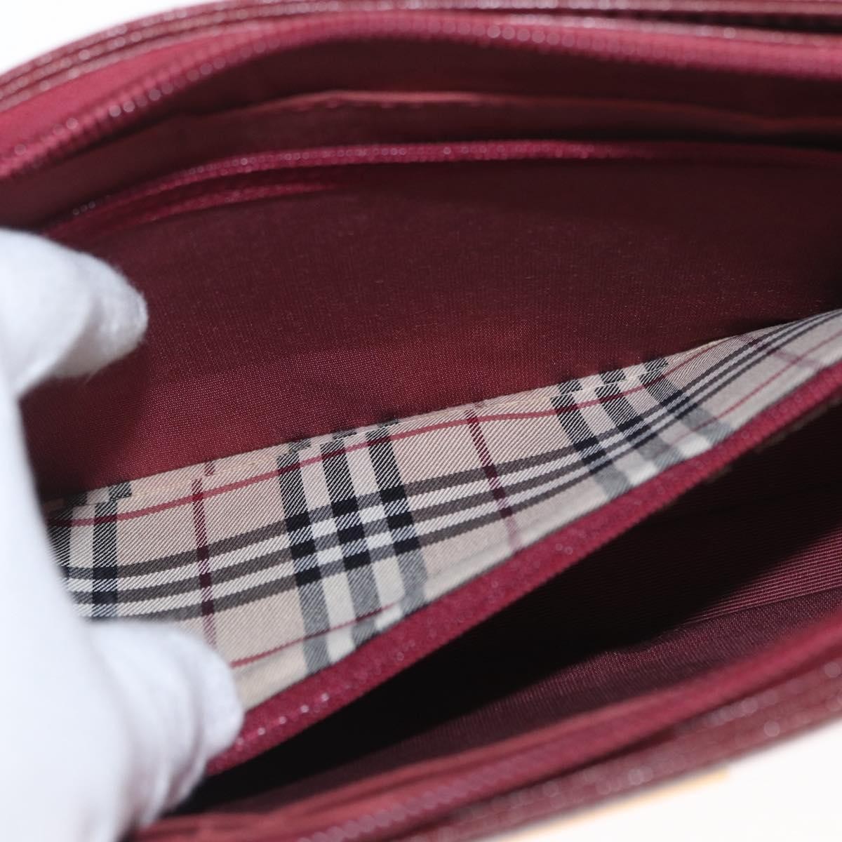 Burberry Vintage Shoulder Bag Leather, BURGUNDY, LEATHER, Shoulder bag