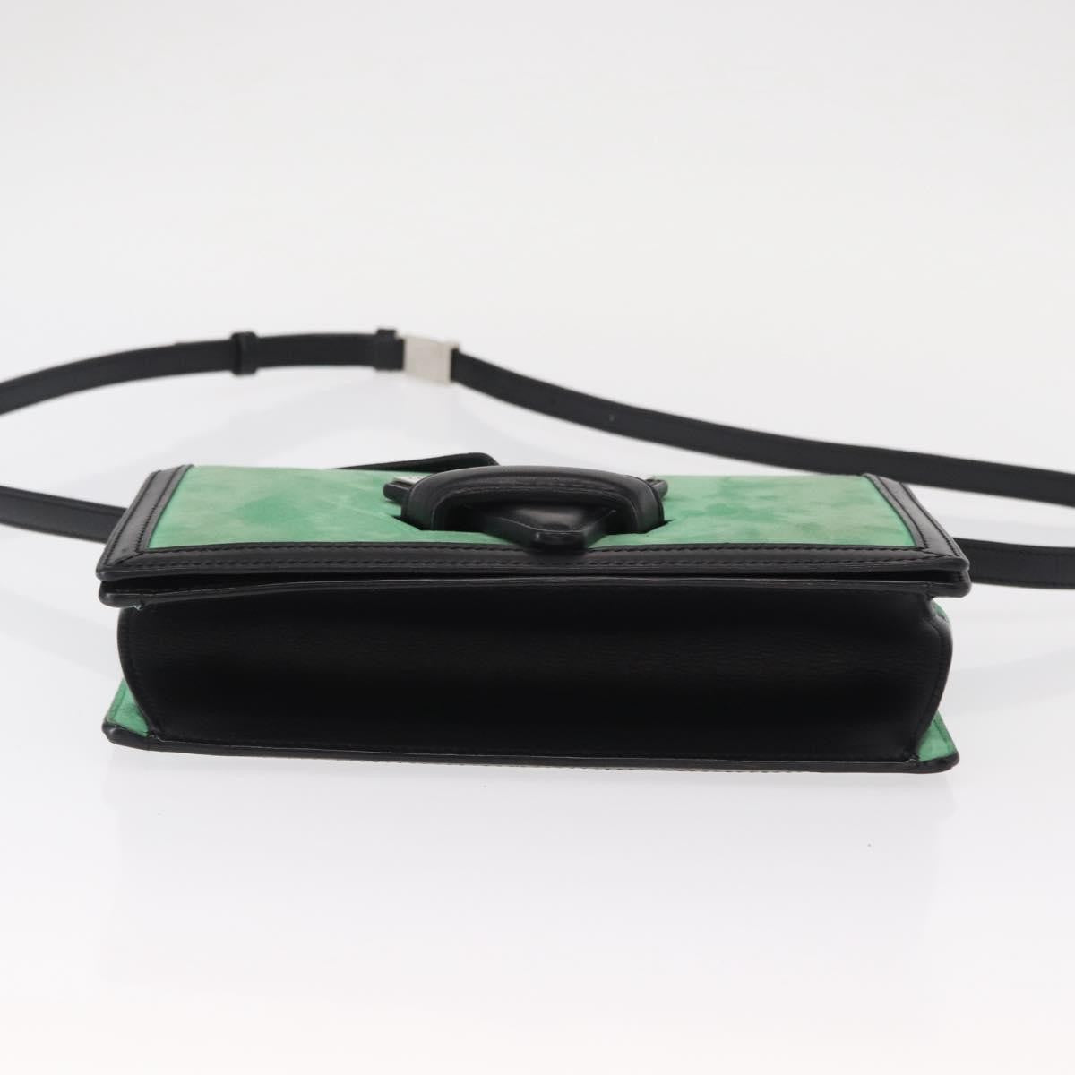 Loewe Barcelona Shoulder Bag Suede with Leather, GREEN, SUEDE, Shoulder bag