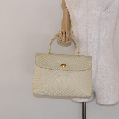 Bally Vintage Flap Handbag Quilted Leather, Ecru, Leather, Handbag