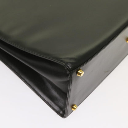 Versace Vintage Convertible Medusa Top Handle Bag Leather, BLACK, LEATHER, Handbag