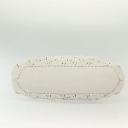 Salvatore Ferragamo Gancini handbag Leather, WHITE, LEATHER, Handbag