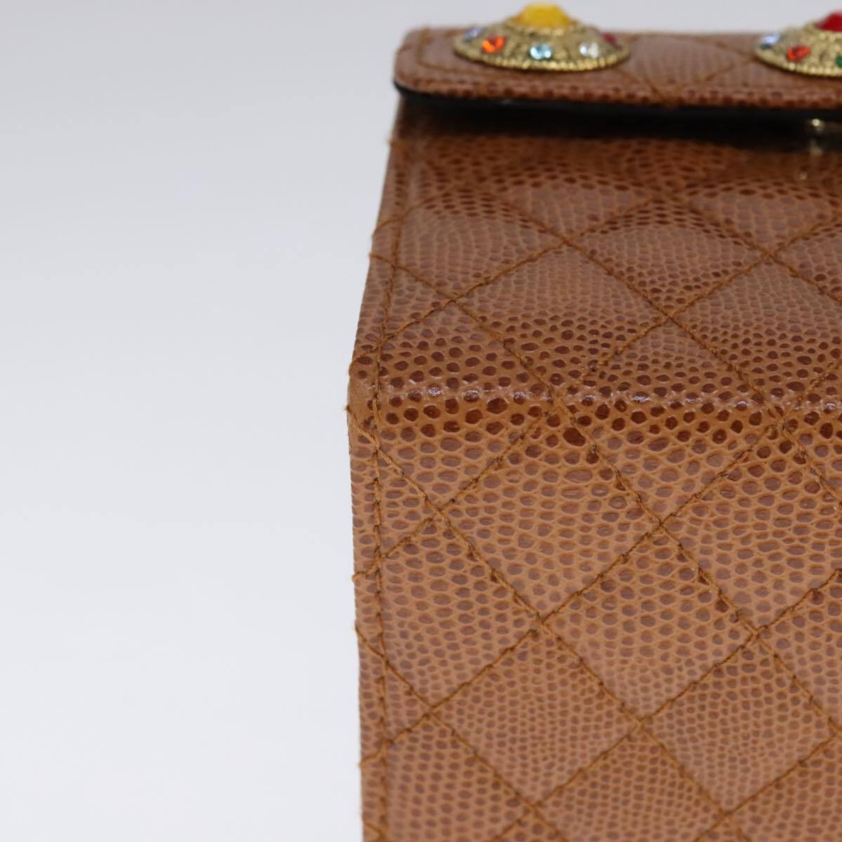 Fendi Vanity Clutch Leather, BROWN, LEATHER, Handbag