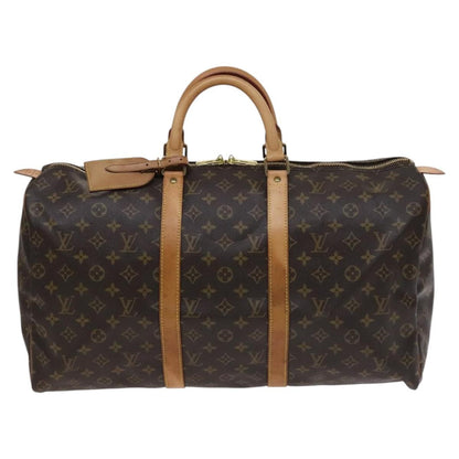 Louis Vuitton Keepall Bag Monogram Canvas, BROWN, CANVAS, Travel bag